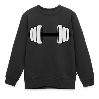 Poids - Sweat Premium enfant bio - noir - Devant - AI Model Kid Female (0cm)