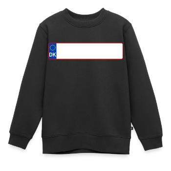 plaque d'immatriculation DK - Sweat Premium enfant bio - noir - Devant - AI Model Kid Female (0cm)