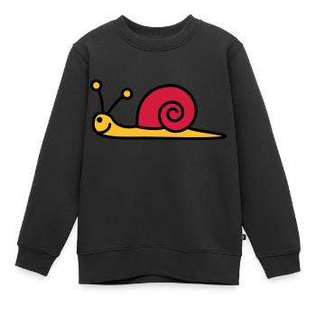 schnecke_3c - Kinder Premium Organic Sweatshirt - Schwarz - Vorne - AI Model Kid Female (0cm)