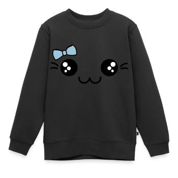 sweet face with loop - Kids Premium Organic Sweatshirt - black - Front - AI Model Kid Female (0cm)