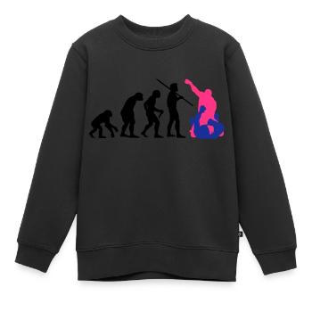 Évolution de l'homme - MMA - Sweat Premium enfant bio - noir - Devant - AI Model Kid Female (0cm)
