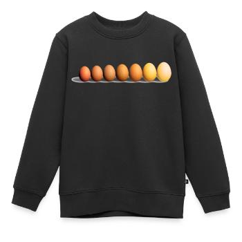 Les Oeufs - Sweat Premium enfant bio - noir - Devant - AI Model Kid Female (0cm)