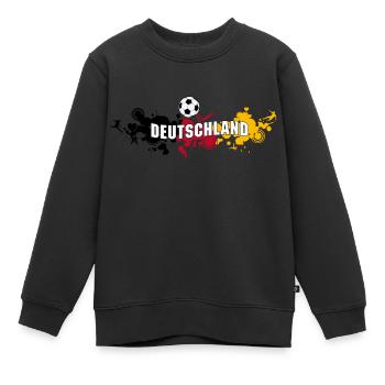 Fußball Deutschland (Splash) - Kinder Premium Organic Sweatshirt - Schwarz - Vorne - AI Model Kid Female (0cm)