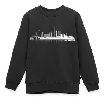 waterkant05hell - Kids Premium Organic Sweatshirt - black - Front - AI Model Kid Female (0cm)