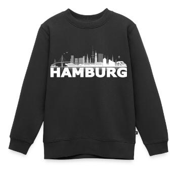 waterkant05_02hell - Kids Premium Organic Sweatshirt - black - Front - AI Model Kid Female (0cm)