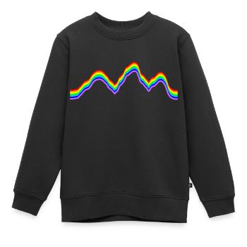 Gebirge - Regenbogenfarben - Kinder Premium Organic Sweatshirt - Schwarz - Vorne - AI Model Kid Female (0cm)