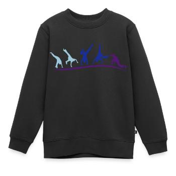 animation capoeira groupe - Sweat Premium enfant bio - noir - Devant - AI Model Kid Female (0cm)