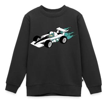 Formula Race car - Kids Premium Organic Sweatshirt - black - Front - AI Model Kid Female (0cm)