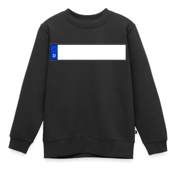 Plaque d’immatriculation Vierge Idée cadeau individuelle - Sweat Premium enfant bio - noir - Devant - AI Model Kid Female (0cm)