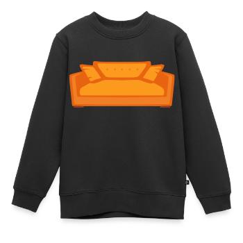 canape asise canapé - Sweat Premium enfant bio - noir - Devant - AI Model Kid Female (0cm)