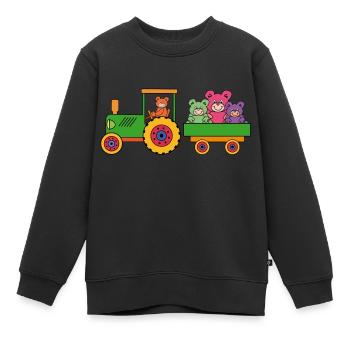 Teddybären | Teddy mit Traktor - Kinder Premium Organic Sweatshirt - Schwarz - Vorne - AI Model Kid Female (0cm)