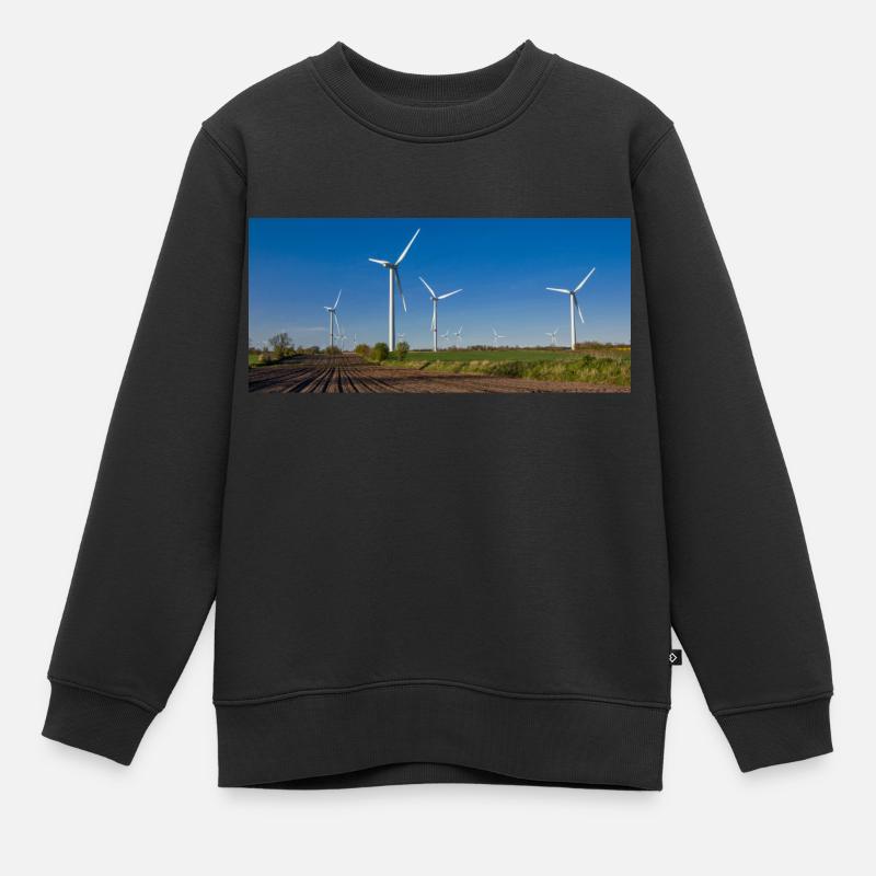 Moulin à vent - Sweat Premium enfant bio - noir