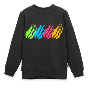 Feuerball Neon - Kinder Premium Organic Sweatshirt - Schwarz - Vorne - AI Model Kid Female (0cm)