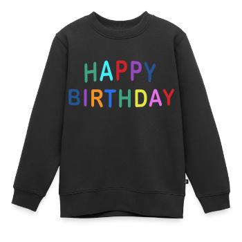 HAPPY BIRTHDAY COLOR - Sweat Premium enfant bio - noir - Devant - AI Model Kid Female (0cm)