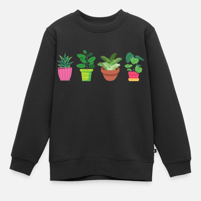Fleurs - Sweat Premium enfant bio - noir