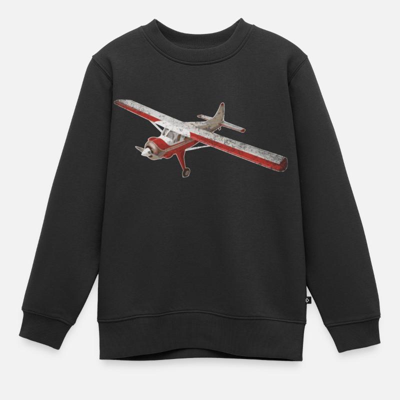 Avion - Sweat Premium enfant bio - noir
