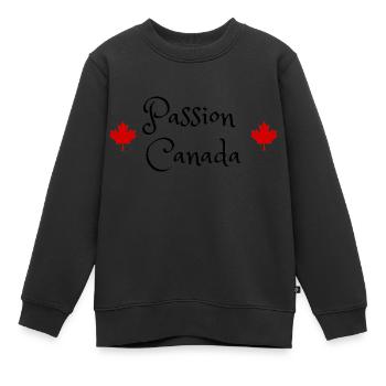 passion canada montreal voyage vacances quebec - Sweat Premium enfant bio - noir - Devant - AI Model Kid Female (0cm)