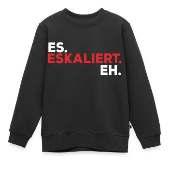 It escalates for techno parties and festivals - Kinder Premium Organic Sweatshirt - Schwarz - Vorne - AI Model Kid Female (0cm)