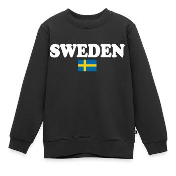 Schweden - Kinder Premium Organic Sweatshirt - Schwarz - Vorne - AI Model Kid Female (0cm)