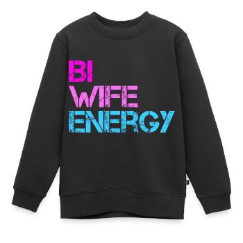 Bi Ehefrau Energie LGBTQ - Kinder Premium Organic Sweatshirt - Schwarz - Vorne - AI Model Kid Female (0cm)