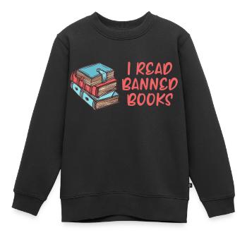 J’ai lu des livres interdits 36 - Sweat Premium enfant bio - noir - Devant - AI Model Kid Female (0cm)