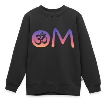 Om - Kinder Premium Organic Sweatshirt - Schwarz - Vorne - AI Model Kid Female (0cm)