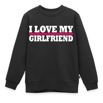 I love my girlfriend - Kinder Premium Organic Sweatshirt - Schwarz - Vorne - AI Model Kid Female (0cm)