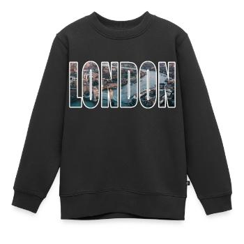 Londres - Sweat Premium enfant bio - noir - Devant - AI Model Kid Female (0cm)