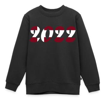 Équipe nationale du Danemark - Sweat Premium enfant bio - noir - Devant - AI Model Kid Female (0cm)