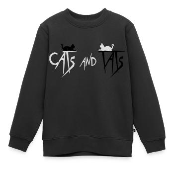 cats and tats Zitat - Kinder Premium Organic Sweatshirt - Schwarz - Vorne - AI Model Kid Female (0cm)