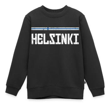 Helsinki - Kinder Premium Organic Sweatshirt - Schwarz - Vorne - AI Model Kid Female (0cm)