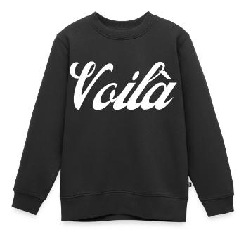 Voilà idee cadeau - Sweat Premium enfant bio - noir - Devant - AI Model Kid Female (0cm)