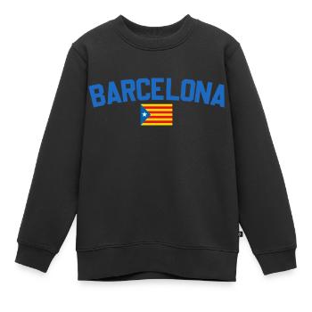 Barcelona - Kinder Premium Organic Sweatshirt - Schwarz - Vorne - AI Model Kid Female (0cm)