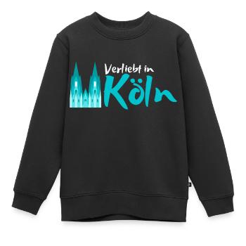Verliebt in Köln | Köln Mitbringsel Souvenir - Kinder Premium Organic Sweatshirt - Schwarz - Vorne - AI Model Kid Female (0cm)