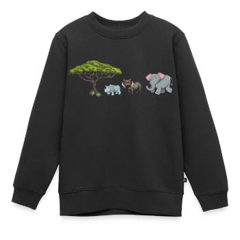Safari Zoo Animal Safari Zoo - Kinder Premium Organic Sweatshirt - Schwarz - Vorne - AI Model Kid Female (0cm)