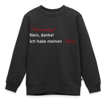 Valentinstag Hündchen Wau Geschenk Geschenkidee - Kinder Premium Organic Sweatshirt - Schwarz - Vorne - AI Model Kid Female (0cm)