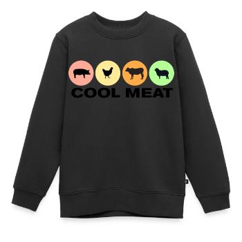 Viande fraîche - Sweat Premium enfant bio - noir - Devant - AI Model Kid Female (0cm)