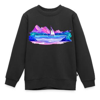 Sailing Sailing Sailing Sailing Sailboat - Kids Premium Organic Sweatshirt - black - Front - AI Model Kid Female (0cm)