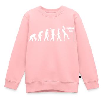 Jeu de basket-ball Evolution - Sweat Premium enfant bio - rose - Devant - AI Model Kid Female (0cm)