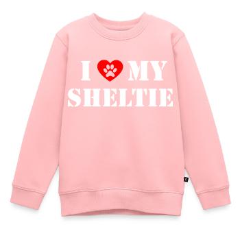 Chien - Sweat Premium enfant bio - rose - Devant - AI Model Kid Female (0cm)