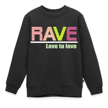 Rave Liebe zu Liebe - Kinder Premium Organic Sweatshirt - Schwarz - Vorne - AI Model Kid Female (0cm)