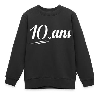 10 ans anniversaire drôle dixième d anniversaire - Sweat Premium enfant bio - noir - Devant - AI Model Kid Female (0cm)