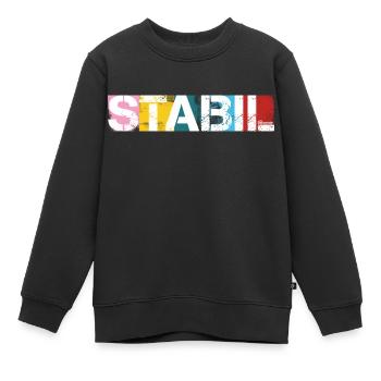 Stabil - Kinder Premium Organic Sweatshirt - Schwarz - Vorne - AI Model Kid Female (0cm)