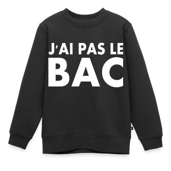 j'ai pas le bac - Sweat Premium enfant bio - noir - Devant - AI Model Kid Female (0cm)