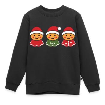 Lebkuchenmann - Kinder Premium Organic Sweatshirt - Schwarz - Vorne - AI Model Kid Female (0cm)