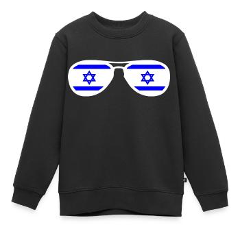Israel - Sweat Premium enfant bio - noir - Devant - AI Model Kid Female (0cm)
