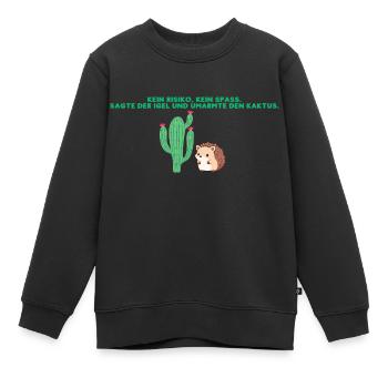 Der Kaktus und der Igel - Kinder Premium Organic Sweatshirt - Schwarz - Vorne - AI Model Kid Female (0cm)