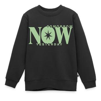 demain maintenant hier - Sweat Premium enfant bio - noir - Devant - AI Model Kid Female (0cm)
