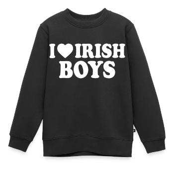 I love irish boys - Kinder Premium Organic Sweatshirt - Schwarz - Vorne - AI Model Kid Female (0cm)