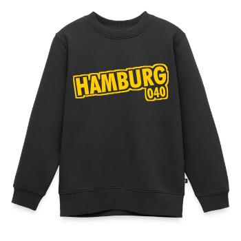 Hamburg - 040 - Hanseatic City - Alster - Elbe - Kids Premium Organic Sweatshirt - black - Front - AI Model Kid Female (0cm)